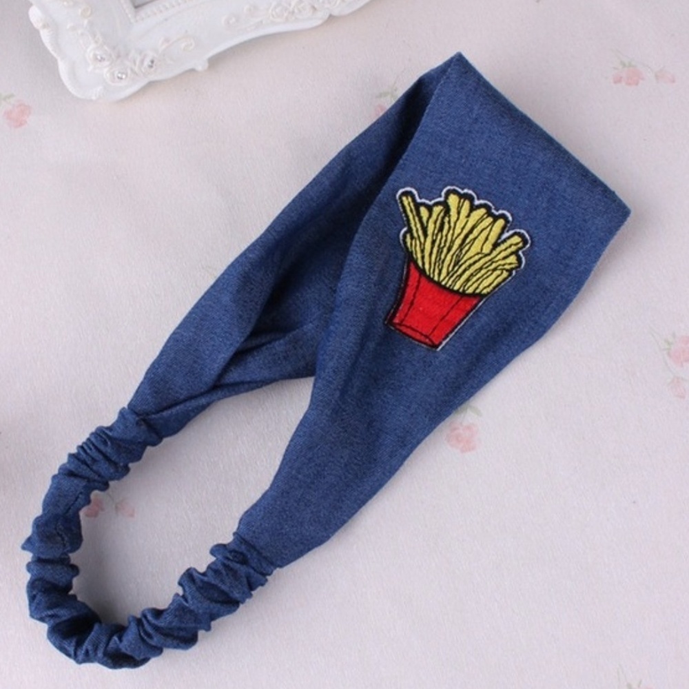 French Fries Denim Headband